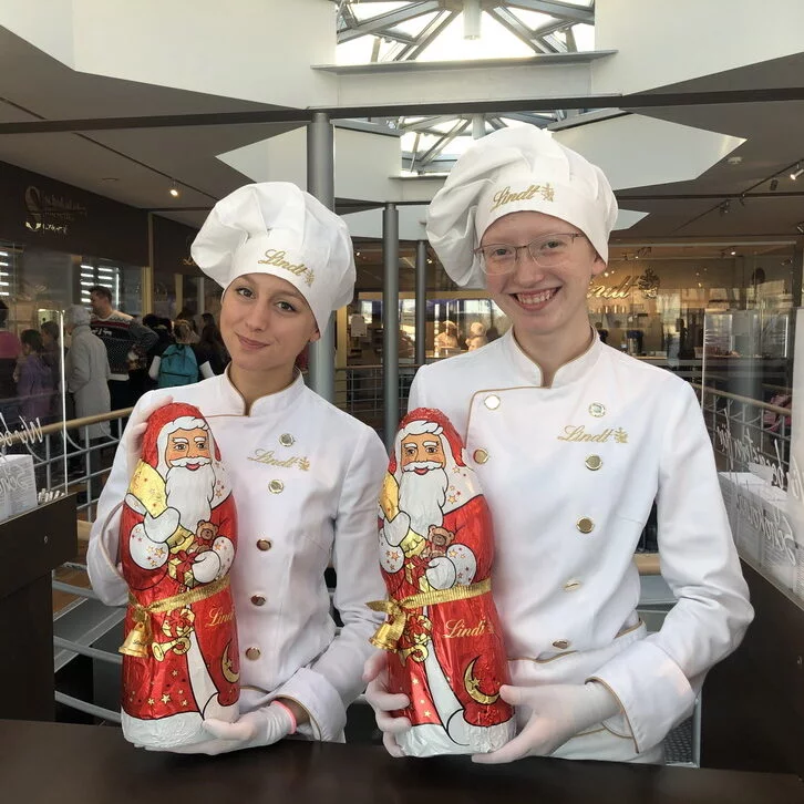 Weihnachtsmann wickeln Schokoladenmuseum