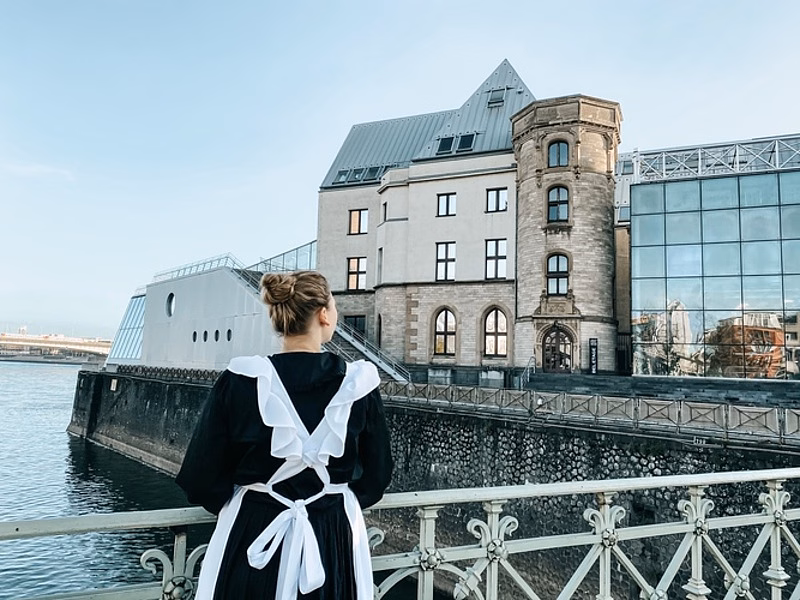 Gerda an der Drehbrücke